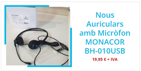 Tendències Audiovisuals a Gimnasos. Auriculars MONACOR BH-010USB